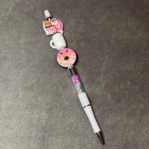 Cute Pink Donut Pen with Charms